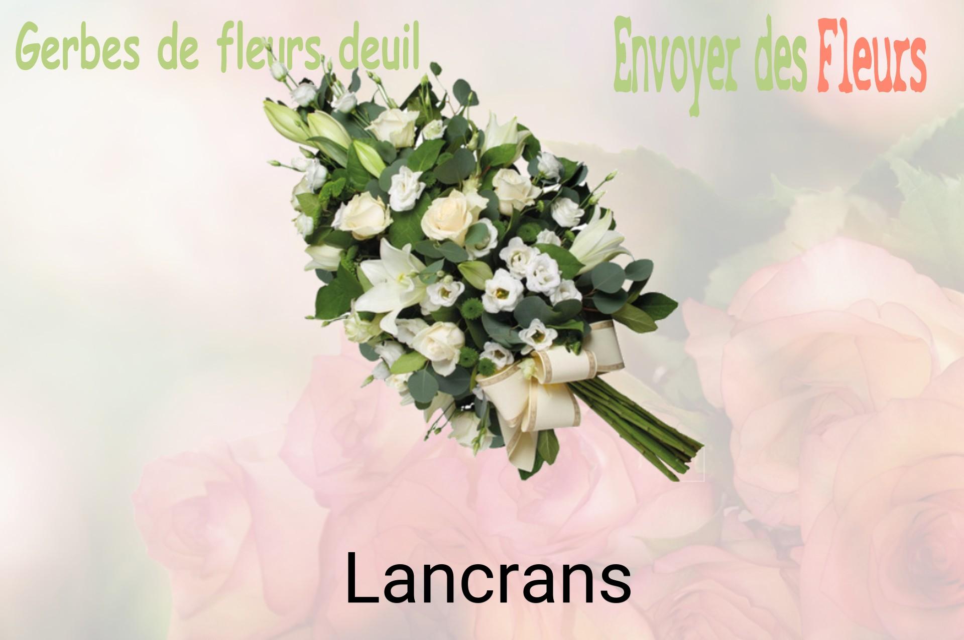 Gerbe de fleurs de deuil livrée à Lancrans